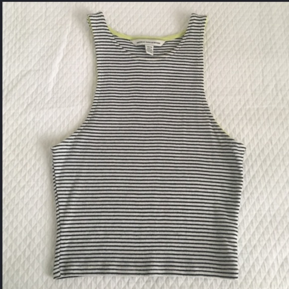 American Eagle Outfitters Tops - American Eagle Ribbed Stripe Halter Crop Top Tank